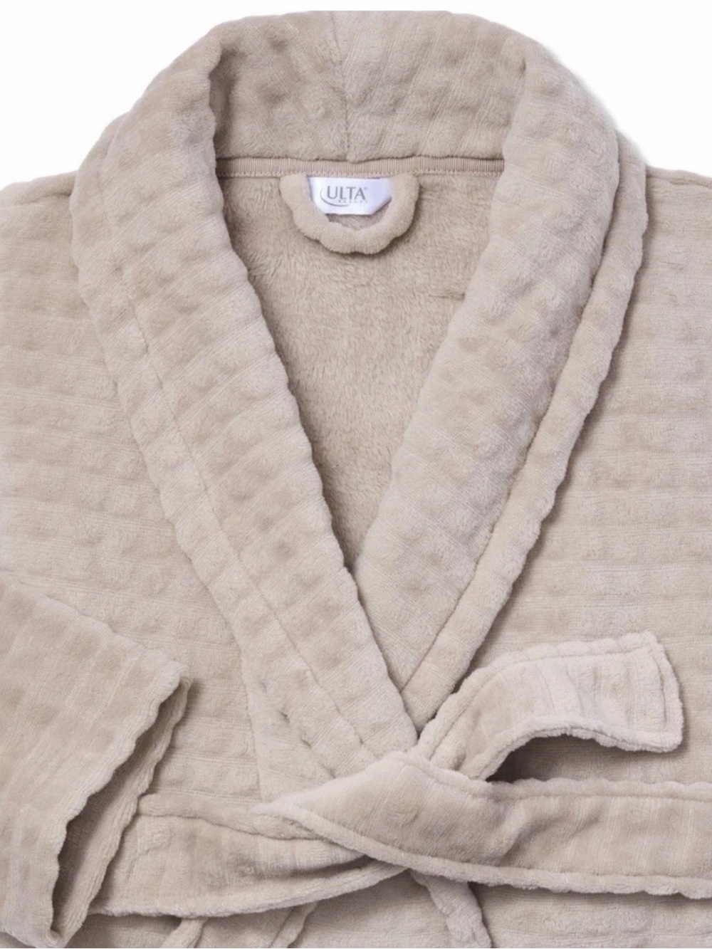 ULTA Luxury Cozy Plush Robe S/M Taupe - Picture 2 of 3
